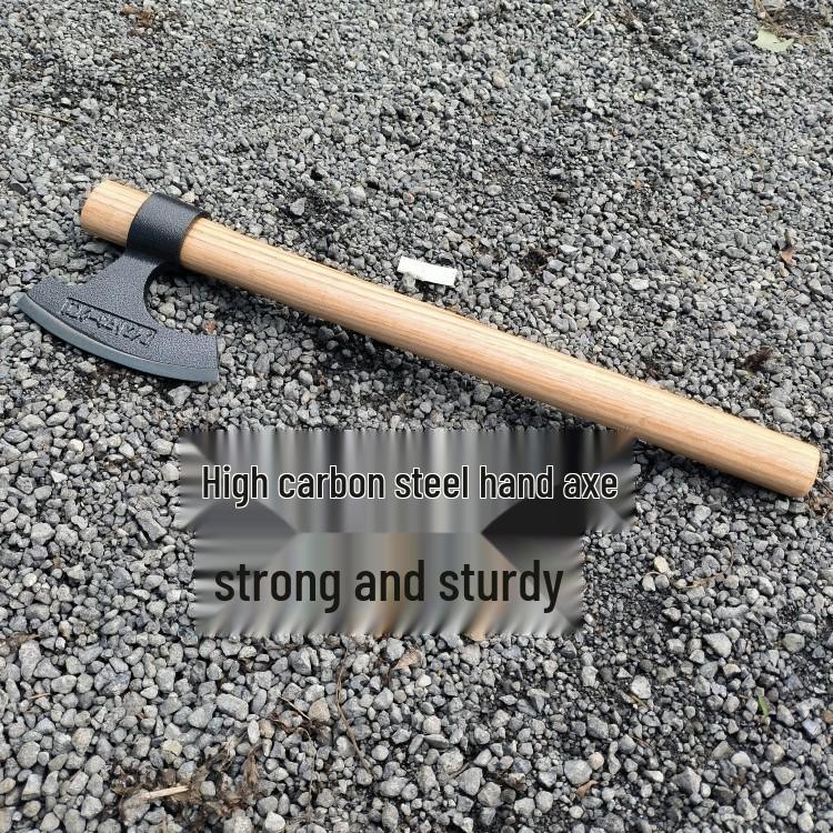 High Manganese Steel Viking Chopping Axe, Long-Handle Wood and Bone Splitter for Outdoor Woodworking.