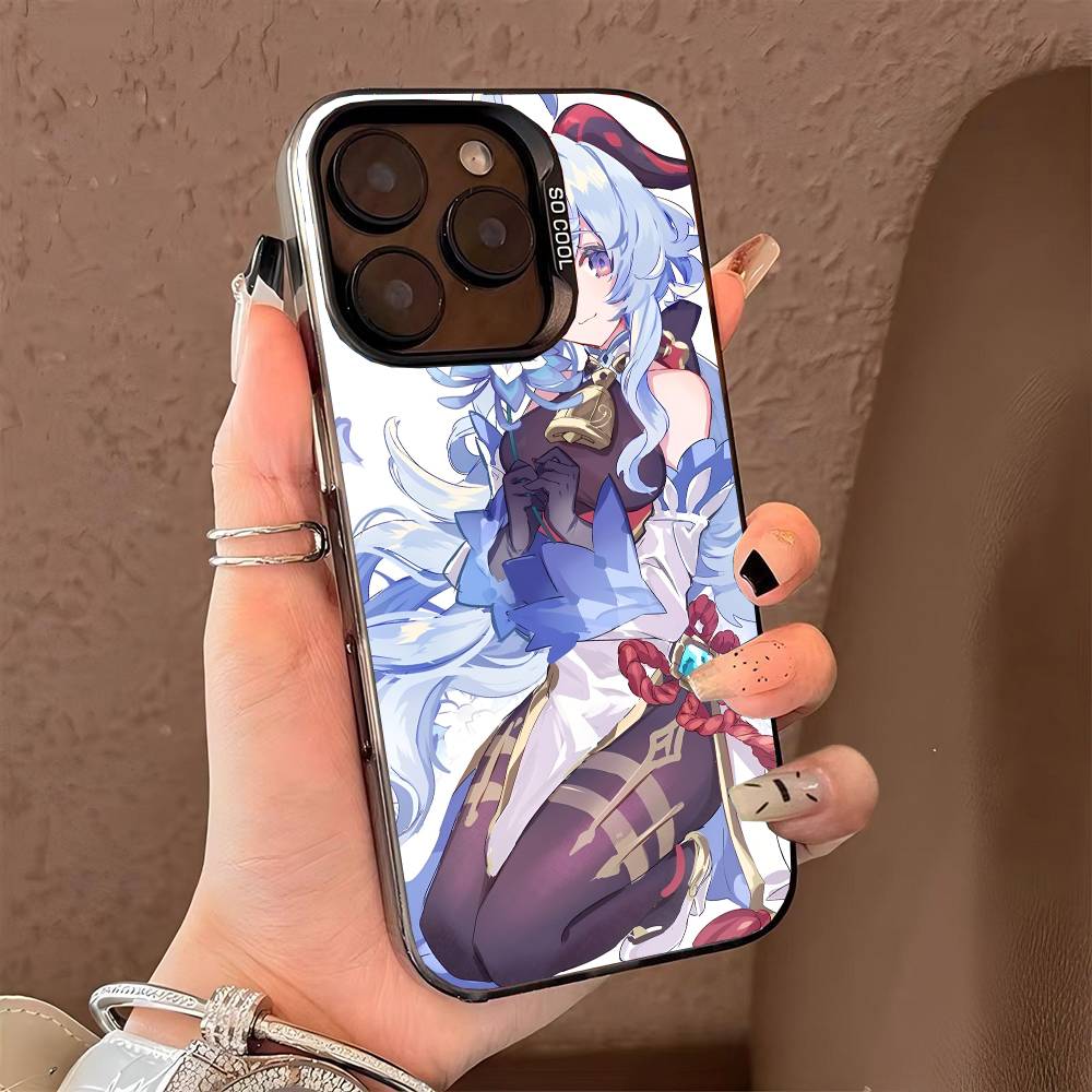 Чехол для телефона Ganyu Genshin Impact для iPhone 17 17Air 16 15 14 13 12 11 Pro Max Plus Цветной Серебристый
