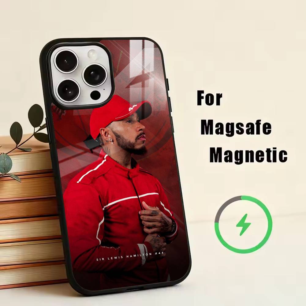 44 L-Lewis H-Hamilton Чехол для телефона для iPhone 17, 16, 15, 14, 13, 12, 11 Plus, Pro Магнитный с Magsafe Беспроводная зарядка