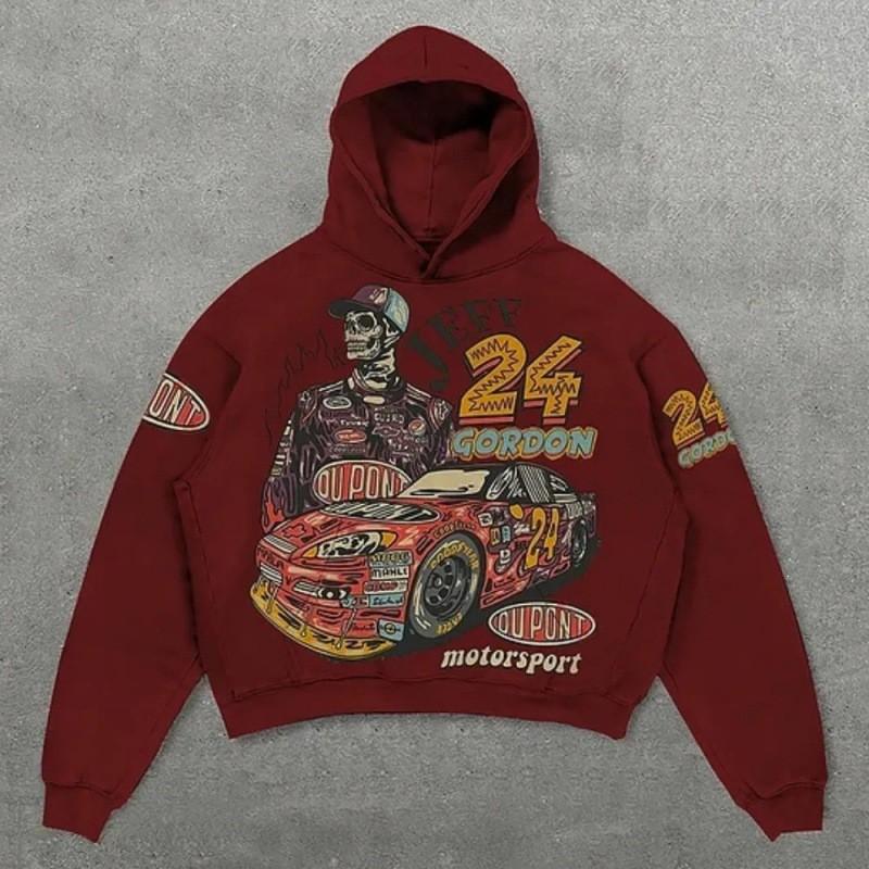 2026 Mens Oversized Hooded Sweatshirt With Digital Print Letter Design Casual Loose Fit Long Sleeve Pullover Fall