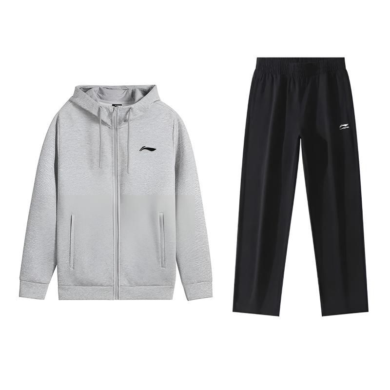 Li-Ning Минималистичный модный дизайн Удобный свободный универсальный кардиган-толстовка с капюшоном Повседневный спортивный костюм AWDVP47-1AKLUC0C-1