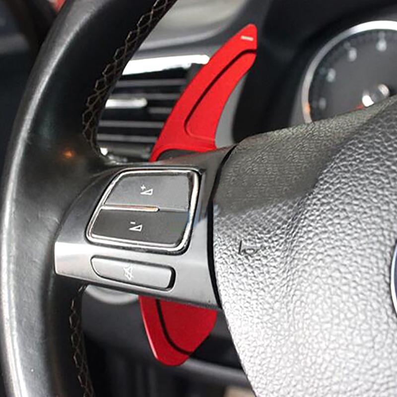 Car Steering Wheel Paddle Extend DSG Direct Shift Gear Paddle Extension For VW Tiguan Golf 6 MK5 MK6 Jetta GTI R20 R36 Blue Red
