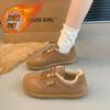 CRLAYDK 2024 Новые женские пушистые повседневные зимние туфли с меховой подкладкой из замши, теплые женские зимние ботинки, кроссовки для ходьбы на открытом воздухе