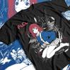 Футболка Mamimi Samejima FlCL Ретро Аниме Комикс Футболка Мужская и Женская Летняя Хлопковая Свободная Модная Короткий Рукав Топ