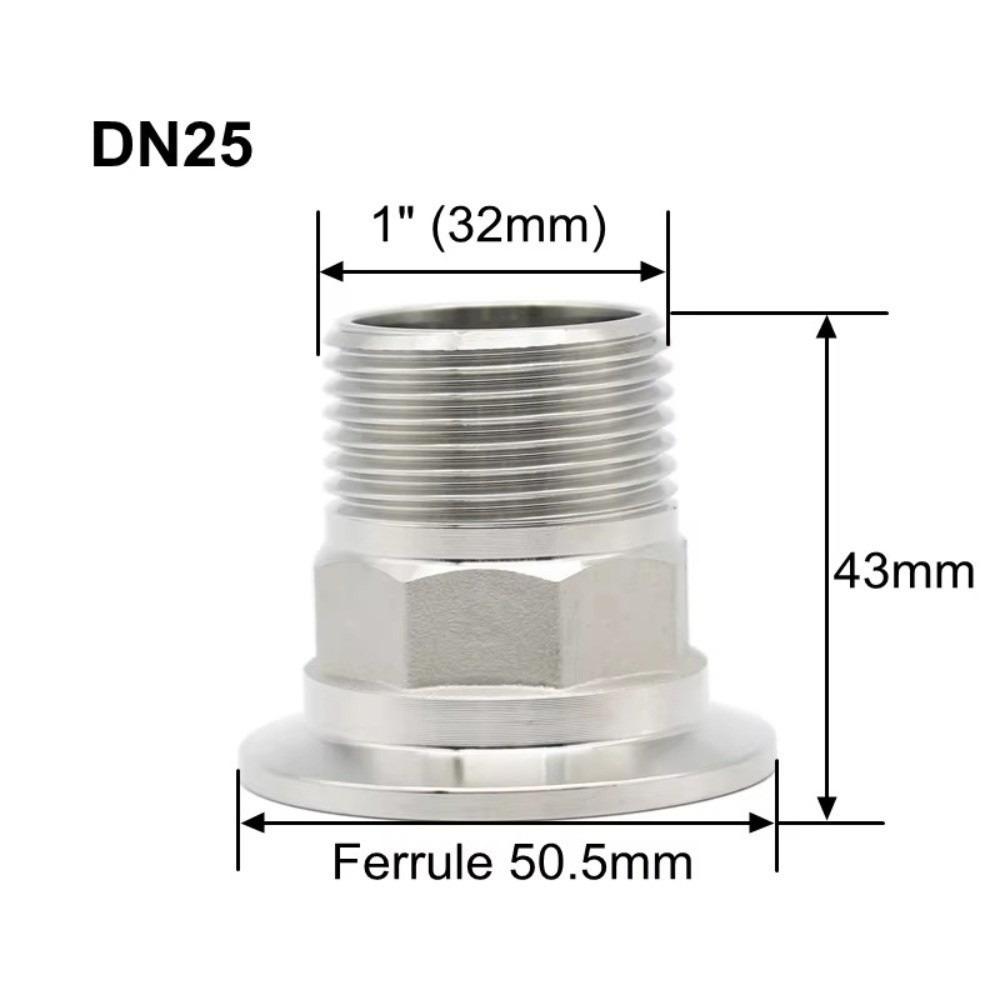 Sanitary Grade Triple Clamp Adapter SS304 Stainless Steel Sanitary Grade Fitting  Fluid Systems