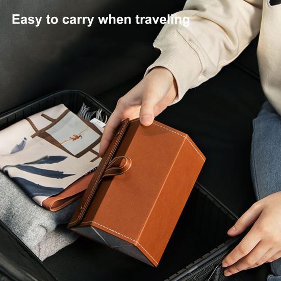 Дорожный футляр для очков Yousheng, складной, с застежкой-кнопкой, петлей для подвешивания, внутренним зеркалом, органайзером для солнцезащитных очков, защитной сумкой из веганской кожи