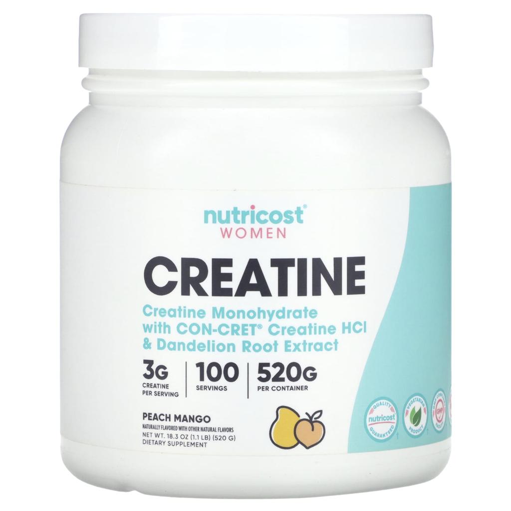 Nutricost Women, Creatine, Peach Mango, 1.1 Lb (520 G)