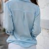 2025 Autumn Winter Women's Deep V-Neck Chiffon Blouse, Plus Size Button-Down Office Shirt With Flowy Sleeves, Elegant Business Casual Top For Workwear
