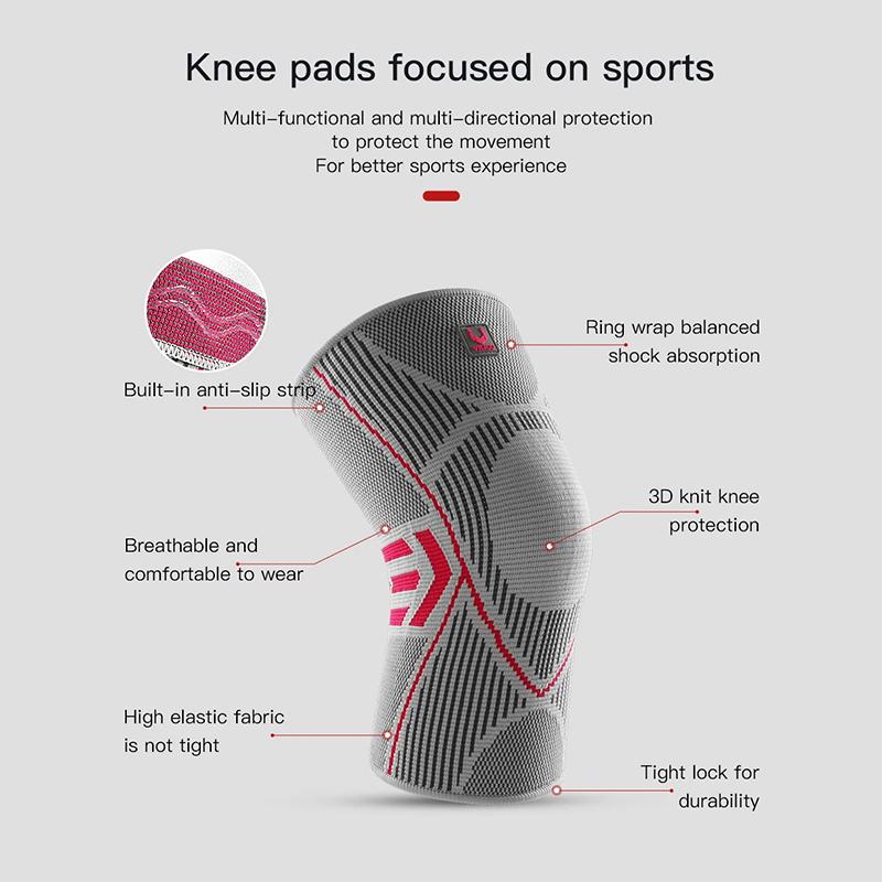 2 шт. Профессиональная поддержка колена Компрессионный рукав для колена Противоскользящие силиконовые наколенники для боли в колене Разрыв мениска