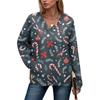 Women's Casual And Fashionable Christmas Print Long-Sleeved Top