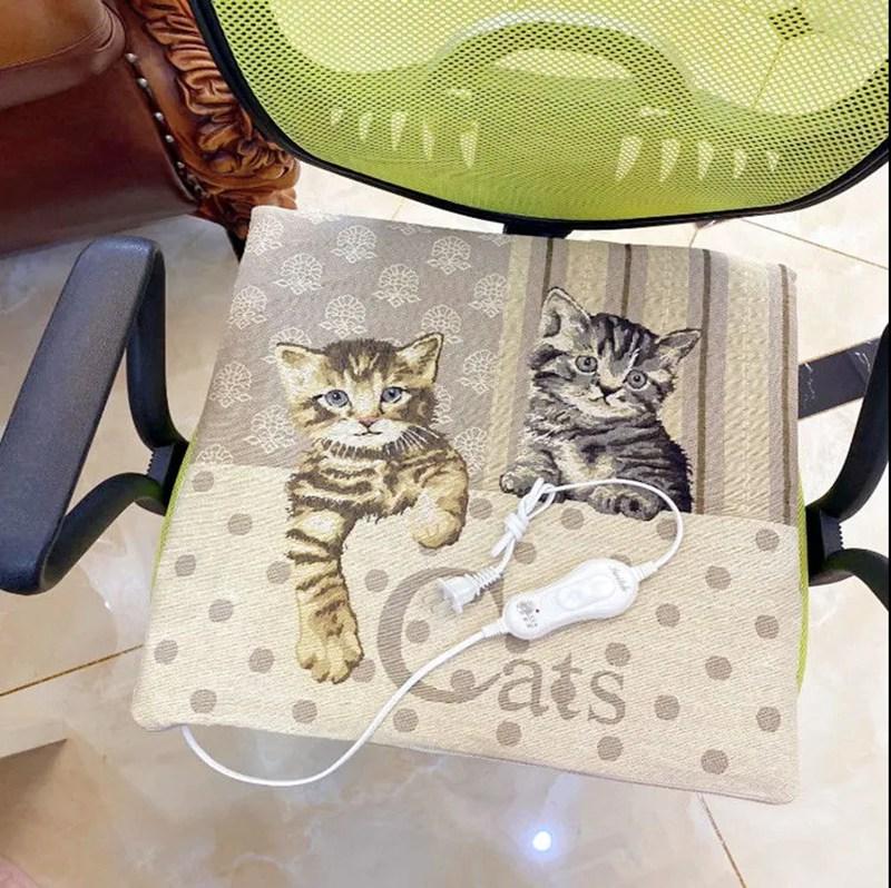 Съемная и моющаяся электрическая подушка с подогревом, офисная подушка с подогревом, маленькая электрическая подушка с подогревом, электрическая подушка с разъемом типа «мама»