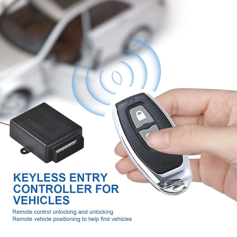 12V Vehicle Keyless Entry System 2 Button Remote Control Car Central Locking System Remote Trunk Release Universal