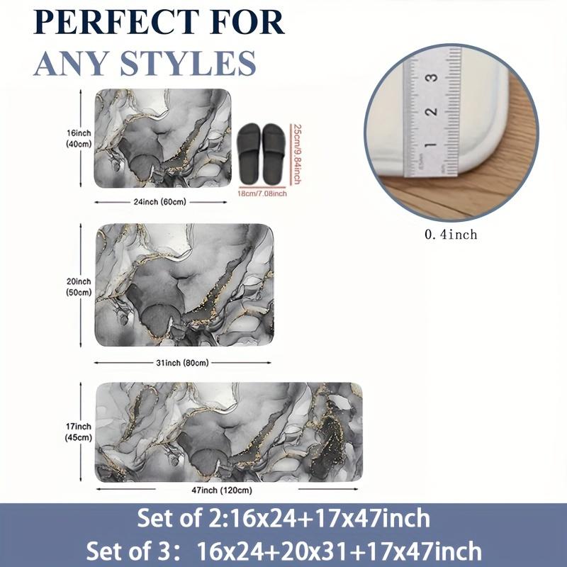 1 шт. анти-усталостные кухонные коврики с роскошным мраморным принтом, водонепроницаемые, нескользящие, толстые, мягкие, прочные, удобные, стоячие коврики для кухни