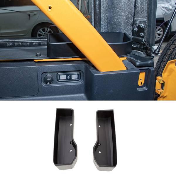 2-Piece Black ABS Rear Trunk Storage Box for 4-Door Versions