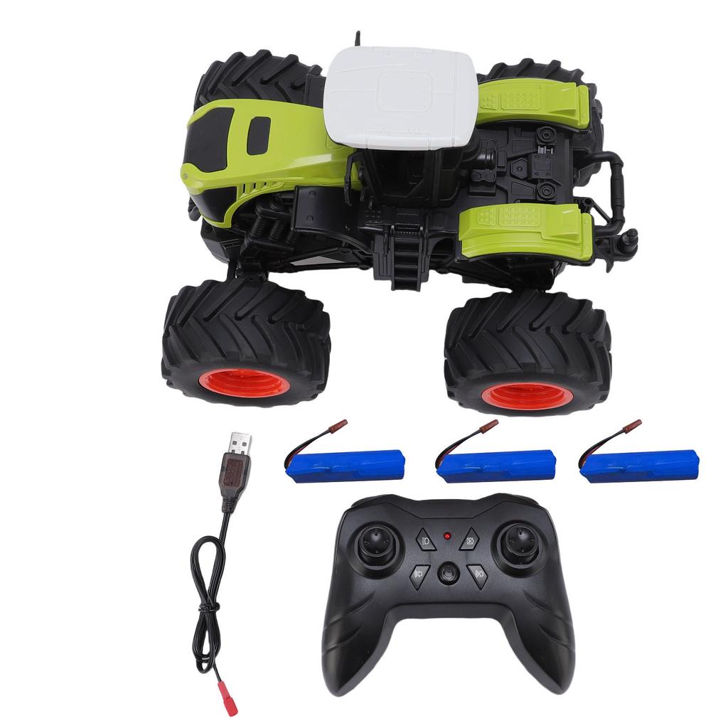 2.4Ghz Remote Control Tractor Toy Rechargeable Farm Toy Tractor with Light TPR Tires for Toddlers