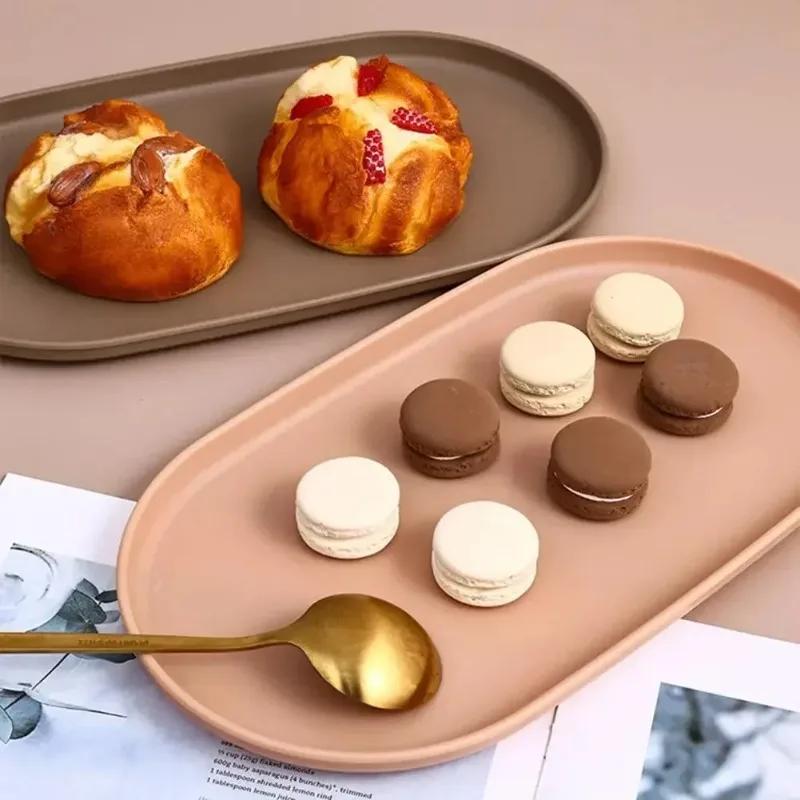 Поднос для десертов Фруктовая тарелка Овальный Штабелируемый Поднос для подачи еды Бесплатная Тарелка для костей Тарелка для закусок Многоразовая Тарелка для еды с гладким краем для кухни