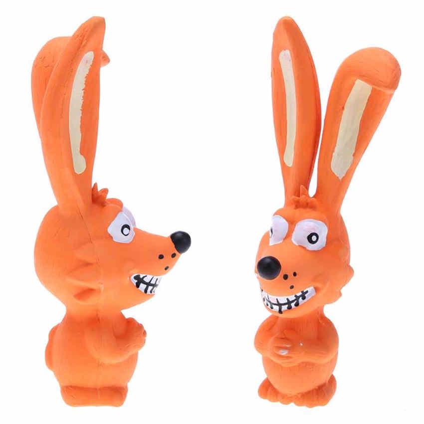 Симпатичные игрушки для домашних животных в форме кролика, латексные игрушки для щенков, жевательные, сжимающие, звучащие, устойчивые к укусам животных