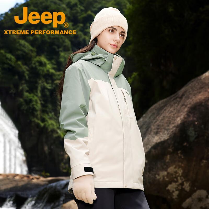 Jeep Мужская водонепроницаемая ветрозащитная куртка 3-в-1 с флисовой подкладкой
