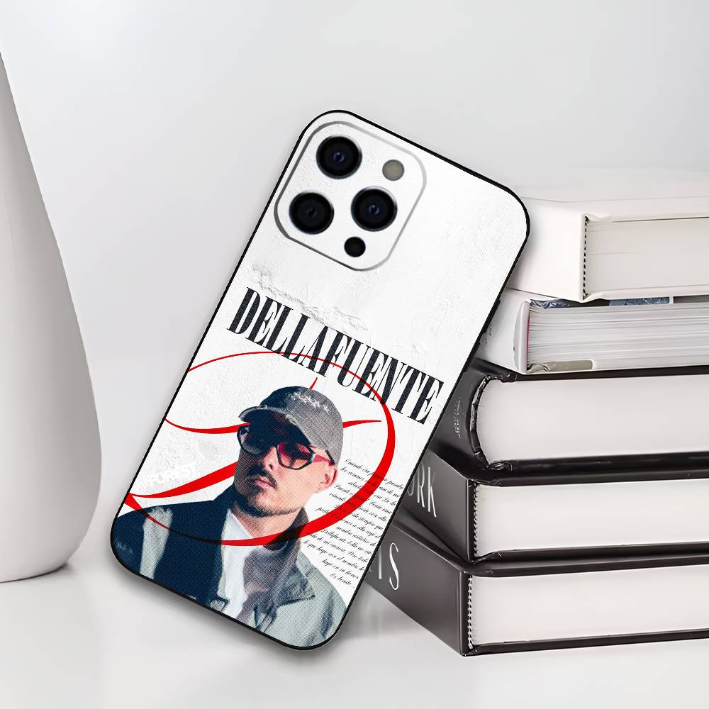 Чехол для телефона D-Dellafuente FC для iPhone 17,16,15,14,13,12,11 Plus,Pro Max,XS,Мягкий силиконовый черный чехол