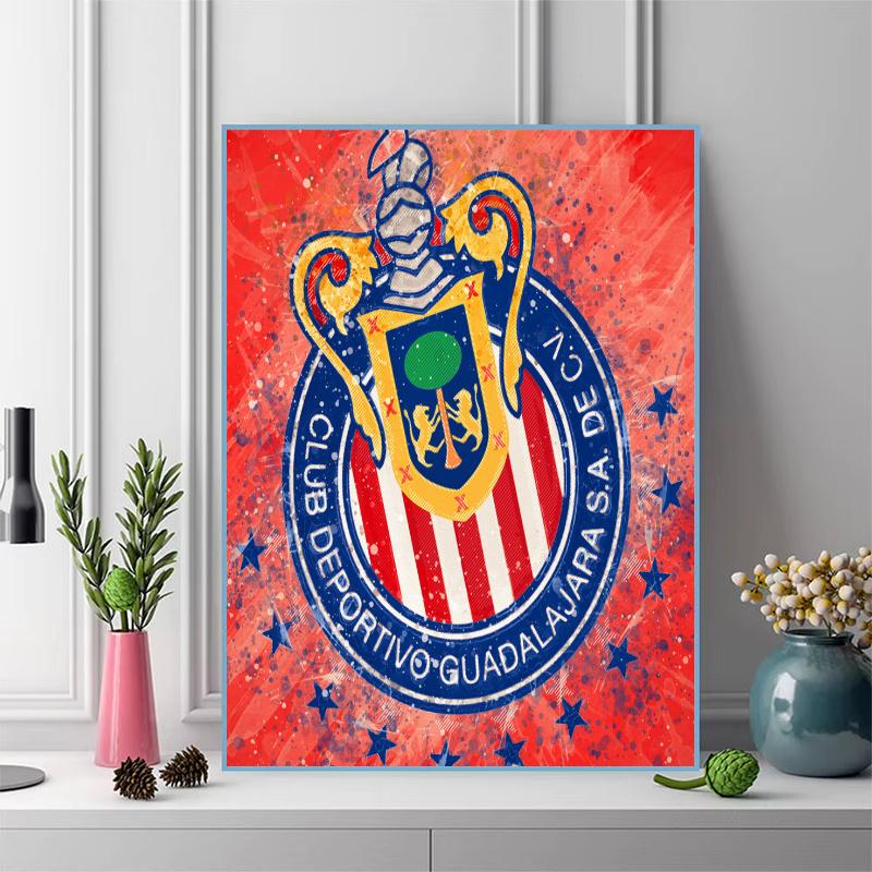 CD Guadalajara Pattern 3pcs 100% Round Full Drill 5D DIY Diamond Painting Embroidery Cross Stitch Rhinestone Décor