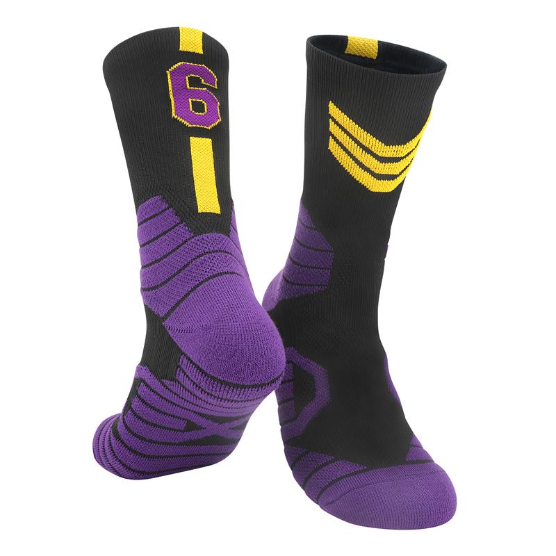 Новые стильные детские баскетбольные носки со звездами, спортивные носки для езды на велосипеде, скейтборда, бега, дышащие нескользящие средние полотенец для взрослых