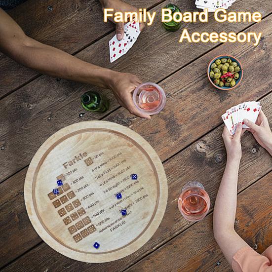Деревянный поднос для игральных костей Farkle с игральными костями 7/12/14 дюймов, подставка для подсчета очков Farkle, игровой набор с правилами для игрового вечера, семейного сбора