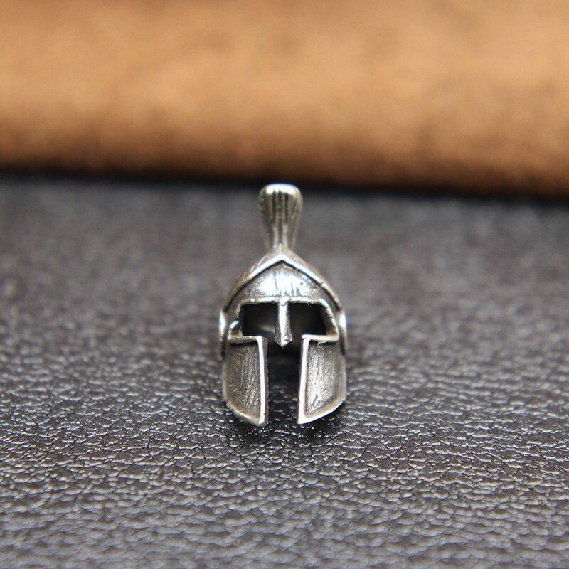 Roman Knight Warrior Helmet Knife Beads Lanyard Pendants Retro Brass Charms DIY Paracord Woven Bracelets Accessories EDC Outdoor