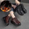 Fashion GKTINOO 2025 Autumn Winter Shoes Genuine Leather Ankle Motorcycle Boots for Women Thick Sole Women Ankle Boots Ladies Botas