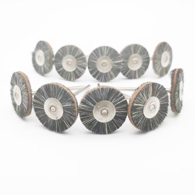 Стоматологическая лаборатория, щетка для полировки, колесо из замши, серо-белая, мягкая козья шерсть, лабораторные материалы, вращающиеся инструменты, низкоскоростной хвостовик HP 2,35 мм