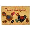 [R6780] - Straw Doormat 'Hens' Red Brown - 60x40 Cm (Country House)