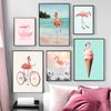 Fashion Style Funny Pink Pretty Flamingo Canvas Painting Posters And Prints Wall Pictures Home Decor For Living Room Bedroom