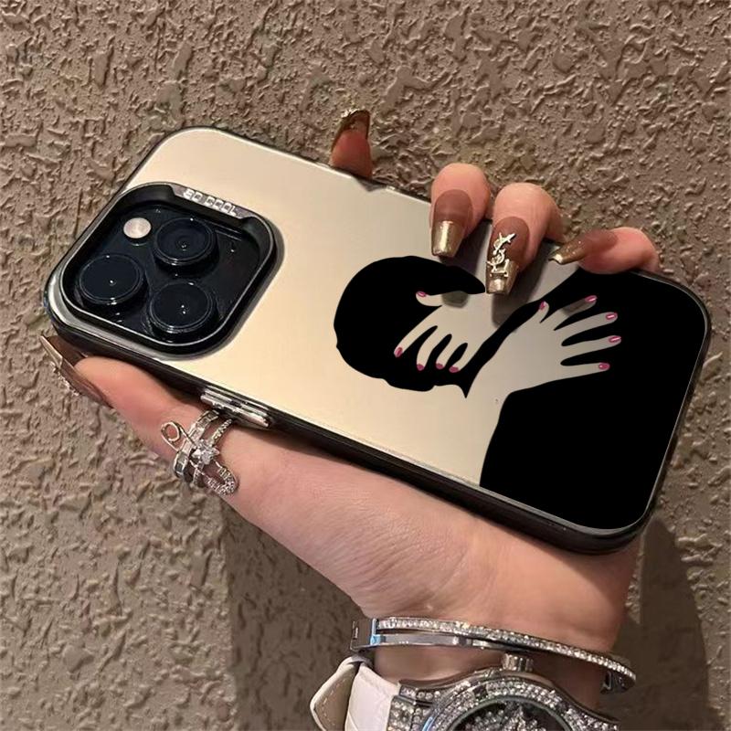 Art Hug Sexy Silhouettes Phone Case For iPhone 15 13 12 11 14 Pro Max Mini XR XS 7 8 Plus SE Plating Matte Lens Protection Cover
