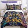 3pcs Duvet Cover Set (1*Duvet Cover + 2*Pillowcase, Without Core), Saint Seiya Print Soft All‑Season Bedding Set, Home Bedroom Decor Gift