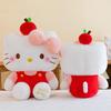 Apple Kt Cat Plush Toy With Short Pile Fur Soft Doll For Girls Sleep Pillow And Gift