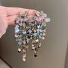 Tassel Long Earrings Butterfly Flower Tassel Earrings Niche Personality Earrings Fashionable Exaggerated Earrings
