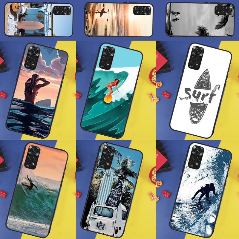 Surfing Wave Case For Xiaomi Redmi Note 14 13 9 10 11 12 Pro 9S 10S 11S 12S Redmi 13C 10C 12C 14C Cover