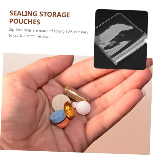 SEWOART 24 штуки прозрачных многоразовых маленьких пакетиков для таблеток, органайзер для путешествий, мини-пакетики с застежкой, влаго- и прочностные, легкий и компактный дизайн