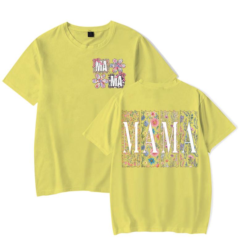 С Днем матери Футболка с коротким рукавом Винтаж Бохо Цветок Летняя одежда Мама Цветочная Ретро Повседневные топы Подарок для мамы Футболки