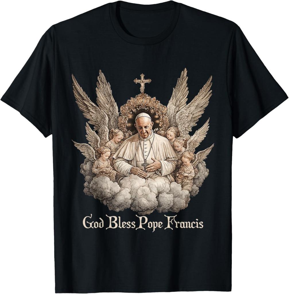 Pope Francis Angels Catholic Church God Bless Pope Francis T-Shirt