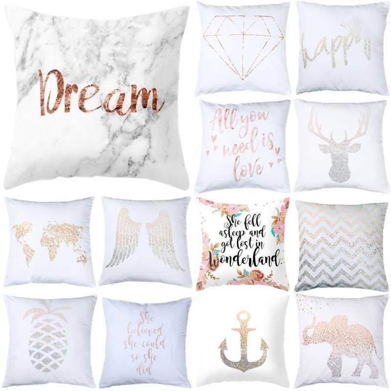 Современная минималистичная хлопковая мультяшная наволочка с буквенным принтом, мягкая плюшевая наволочка из ткани «персиковая кожа»