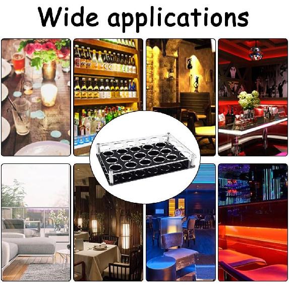 NBEADS 24-местный поднос-держатель для рюмок, Акриловый держатель для рюмок, Поднос для подачи бокалов для вина, Органайзер для стаканов, Дисплей для рюмок, Аксессуары для бара для