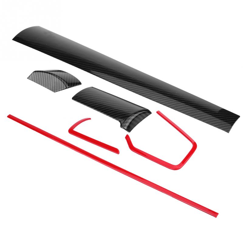 6 шт., углеродное волокно, автомобильная консоль, центральная крышка приборной панели, накладка, декоративные наклейки для Honda Civic 10th 2016 2017