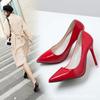 Pointed High Heels New French Girl Job Interview Thin Heels Professional Women's Single Shoes Sexy Red