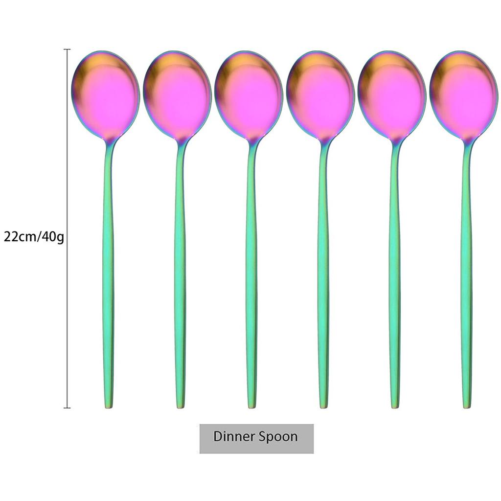 6 шт./компл., набор столовых ложек из черного золота, матовая западная нержавеющая сталь, столовые приборы, столовые приборы, десертная ложка, посуда, набор кухонных столовых приборов для вечеринок
