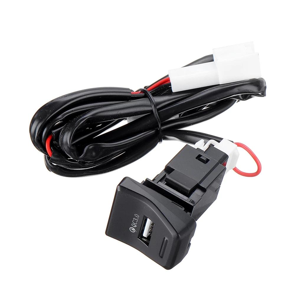 QC3.0 USB Car Charger Central Control Position Fast Charging Socket Fit for Toyota RAV4 2019-2020