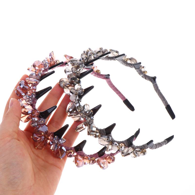 Stylish Rhinestone Hair Hoop Crystal Non Slip with Teeth for Women’s Daily Hair Fashion