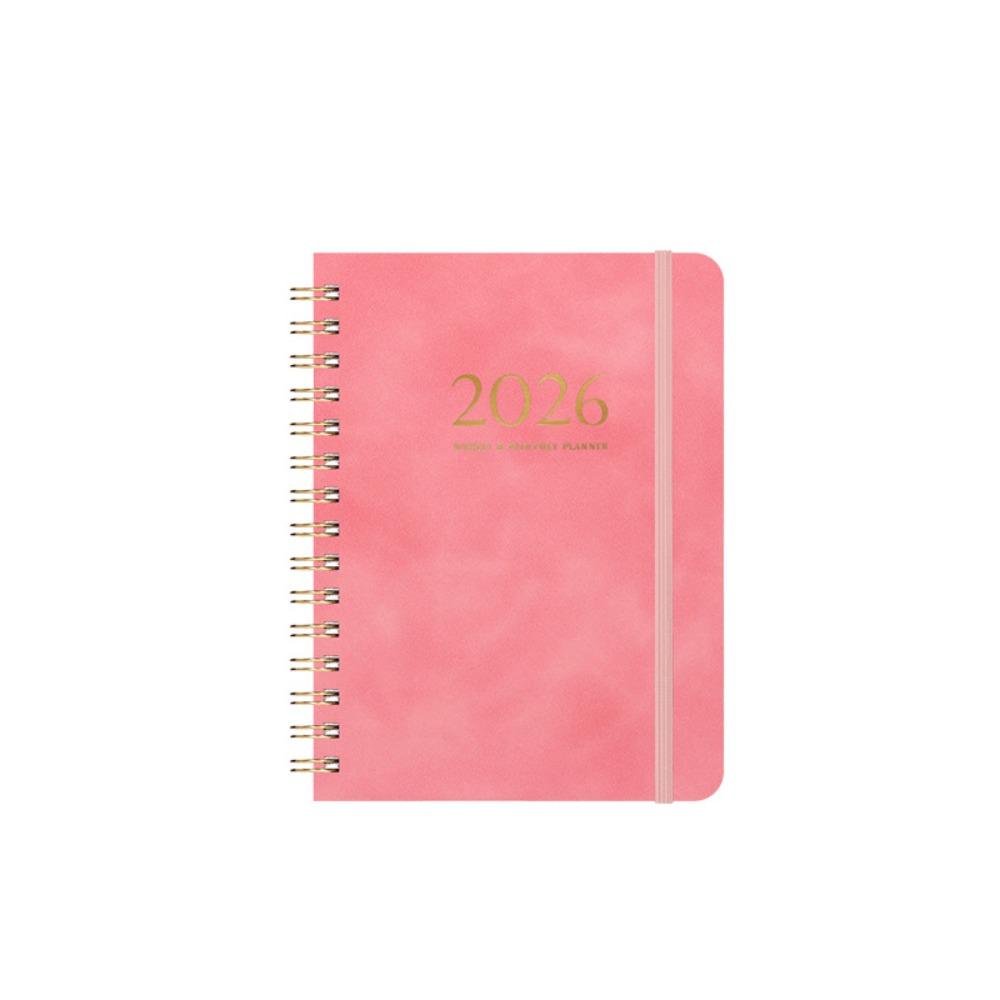 PU Leather Cover 2026 Weekly Monthly Planner Calendar Daily Notebook  Record
