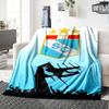 Sporting Cristal Football Club Badge Fan Silhouette Print Flannel Blanket Soft Warm Throw Blanket for Sofa Bed Living Room