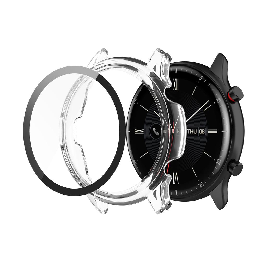 Full Protective Case Cover Shell For Amazfit GTR 2 2e eSIM+ Tempered Film Replacement Accessories Frame 360 Screen Protective