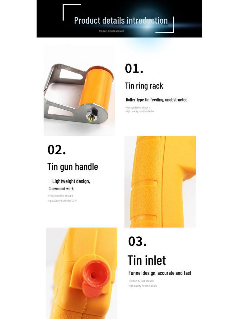 Паяльник с внешним нагревом мощностью 60 Вт для ремонта печатных плат и светодиодных лент